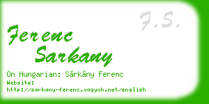 ferenc sarkany business card