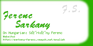 ferenc sarkany business card